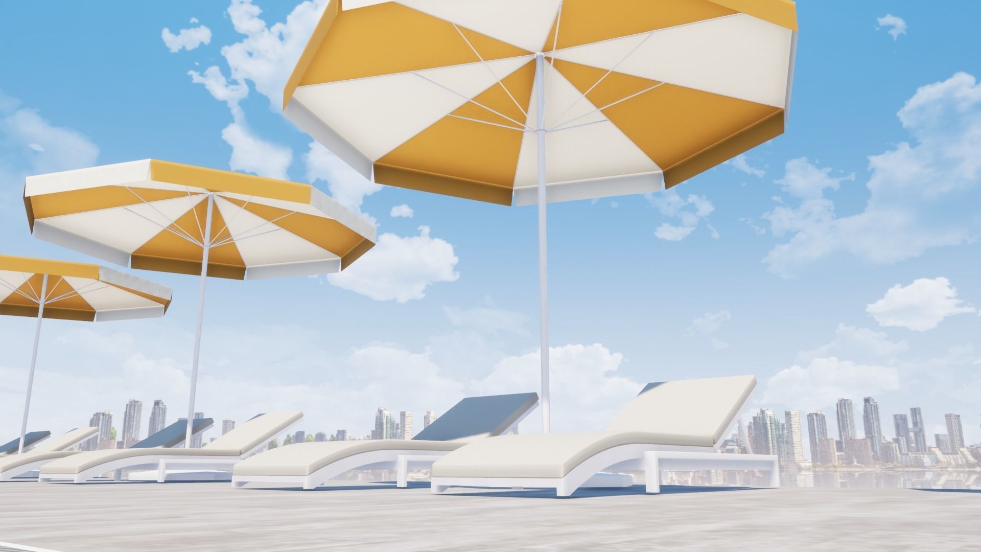 SWIMMING POOL Low-poly 3D model_37