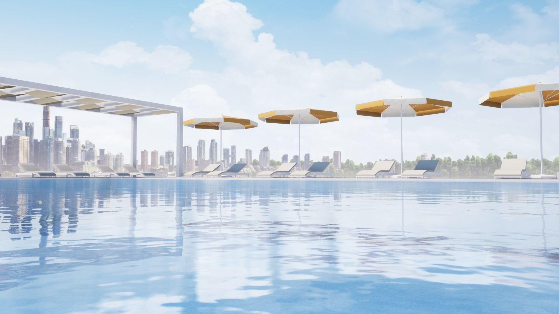 SWIMMING POOL Low-poly 3D model_34