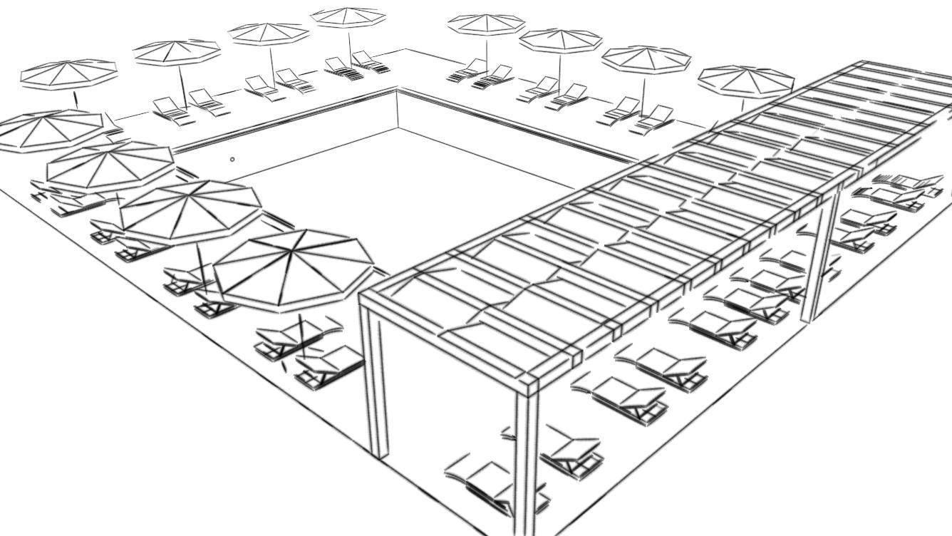 SWIMMING POOL Low-poly 3D model_15