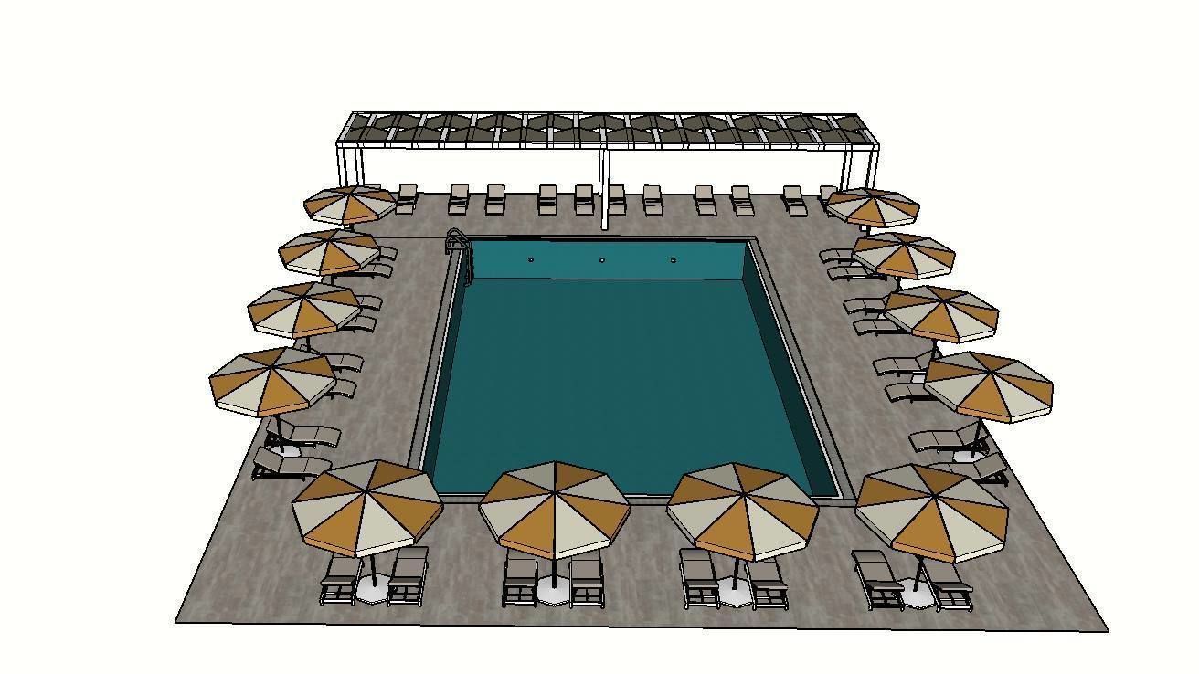 SWIMMING POOL Low-poly 3D model_3