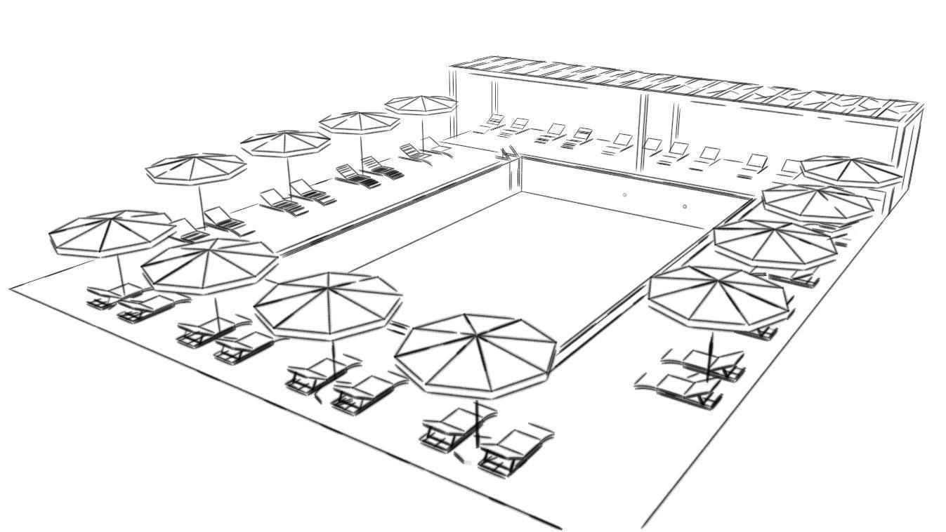 SWIMMING POOL Low-poly 3D model_13