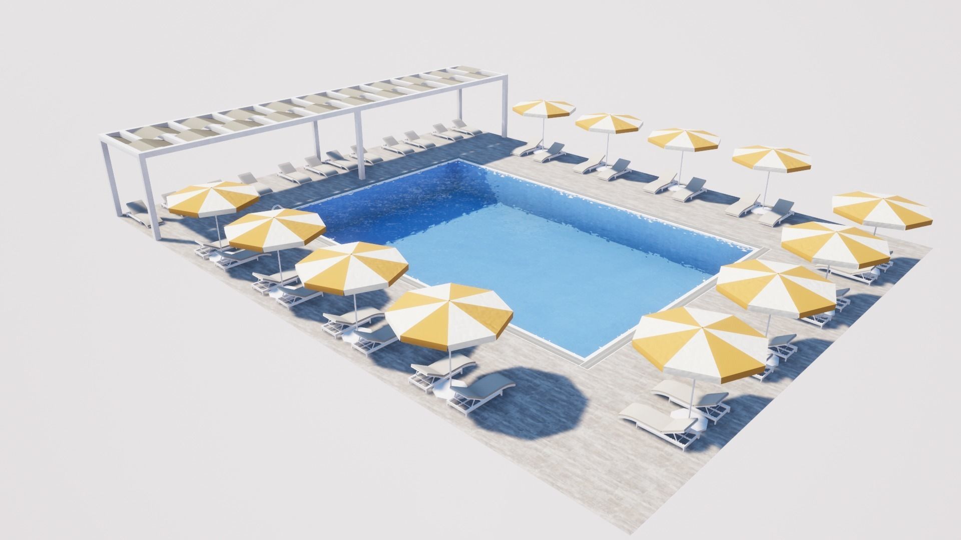 SWIMMING POOL Low-poly 3D model_17