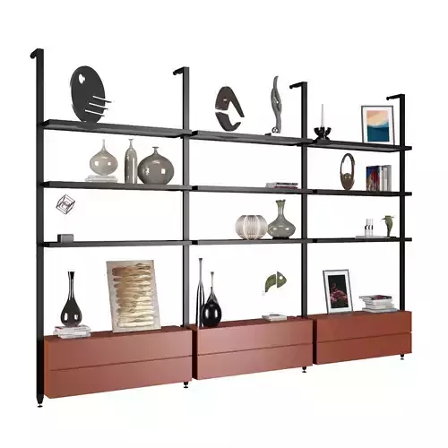 Shelf 3D model shelving unit