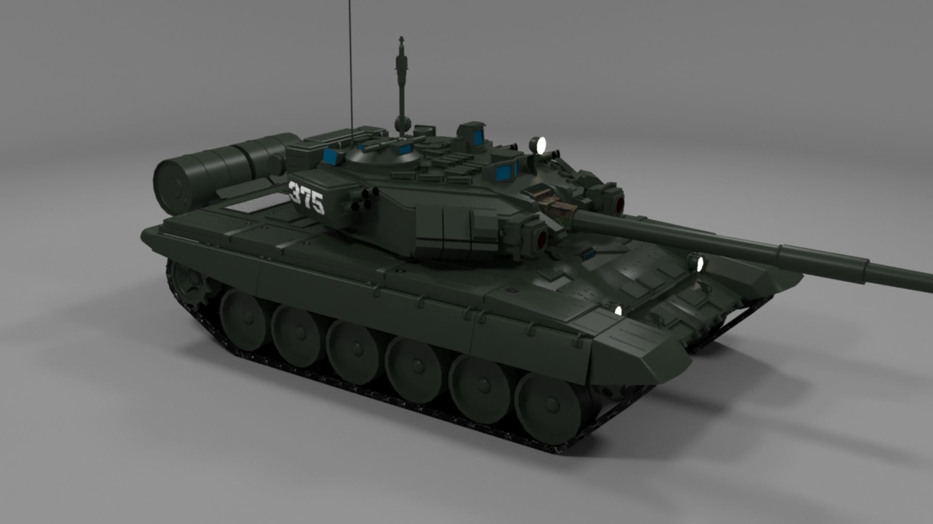 High-Quality T90A Main Battle Tank 3D Model Low-poly 3D model_18