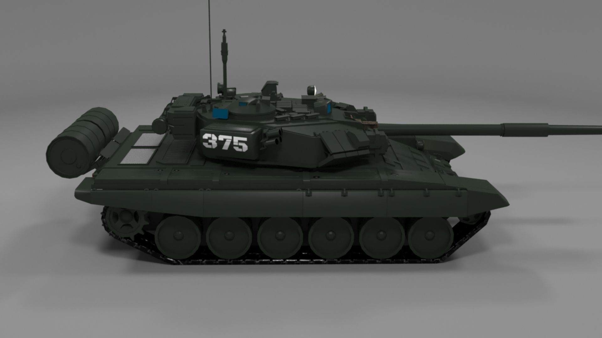 High-Quality T90A Main Battle Tank 3D Model Low-poly 3D model_16