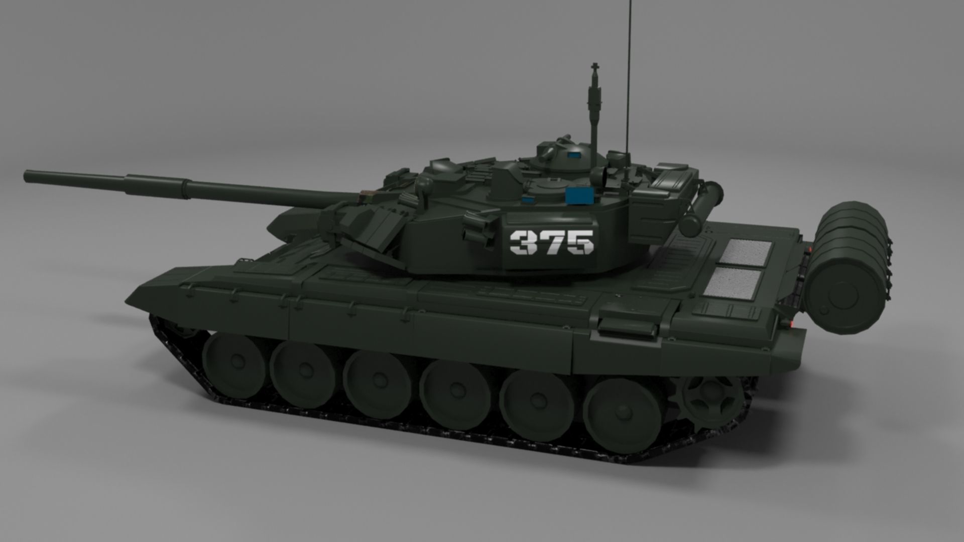 High-Quality T90A Main Battle Tank 3D Model Low-poly 3D model_7