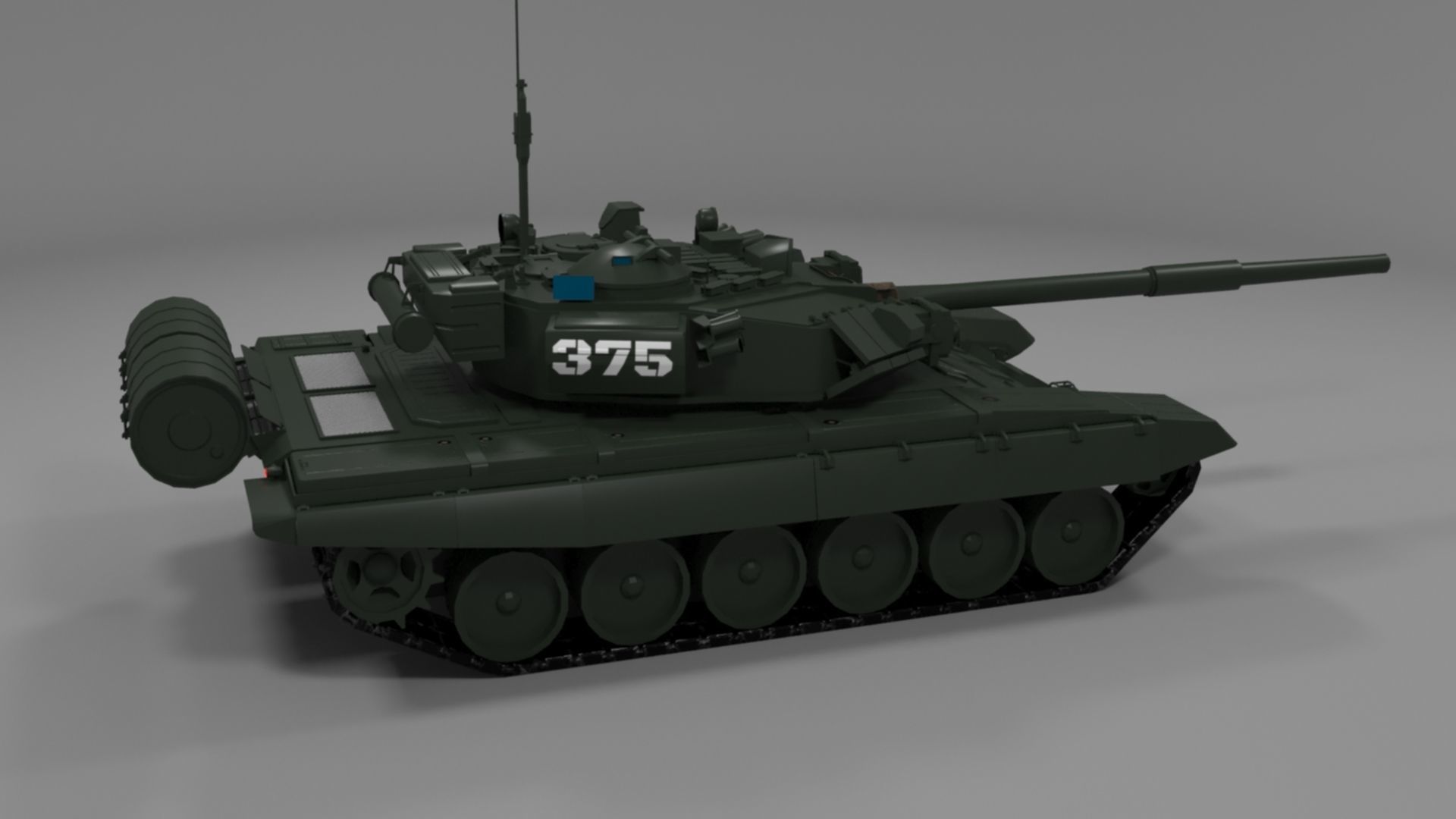 High-Quality T90A Main Battle Tank 3D Model Low-poly 3D model_12