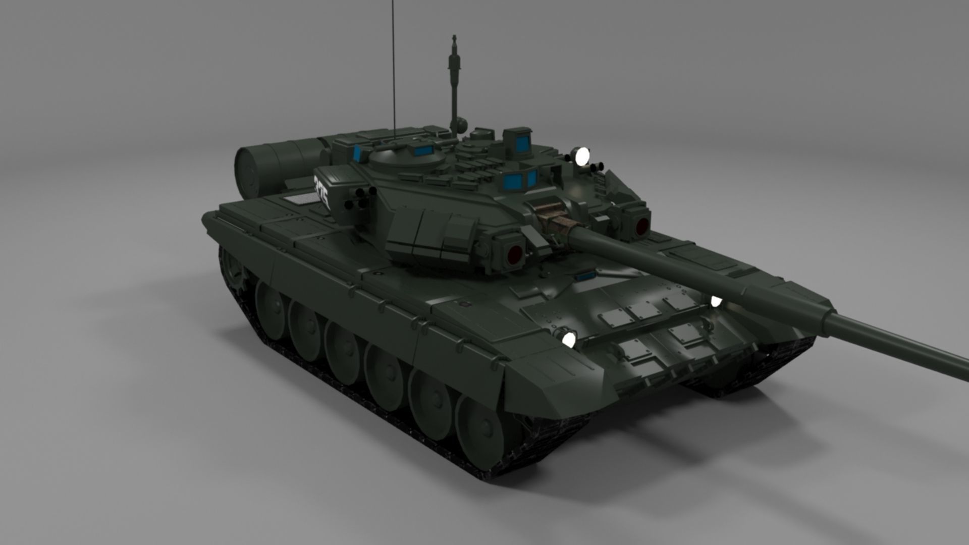 High-Quality T90A Main Battle Tank 3D Model Low-poly 3D model_19