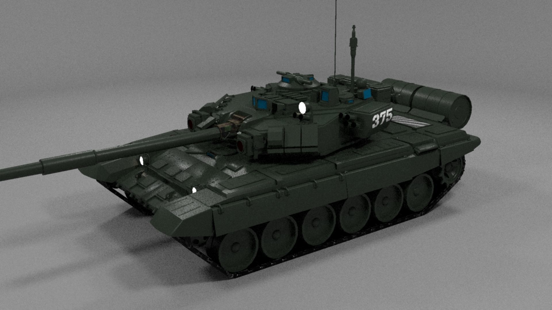High-Quality T90A Main Battle Tank 3D Model Low-poly 3D model_23
