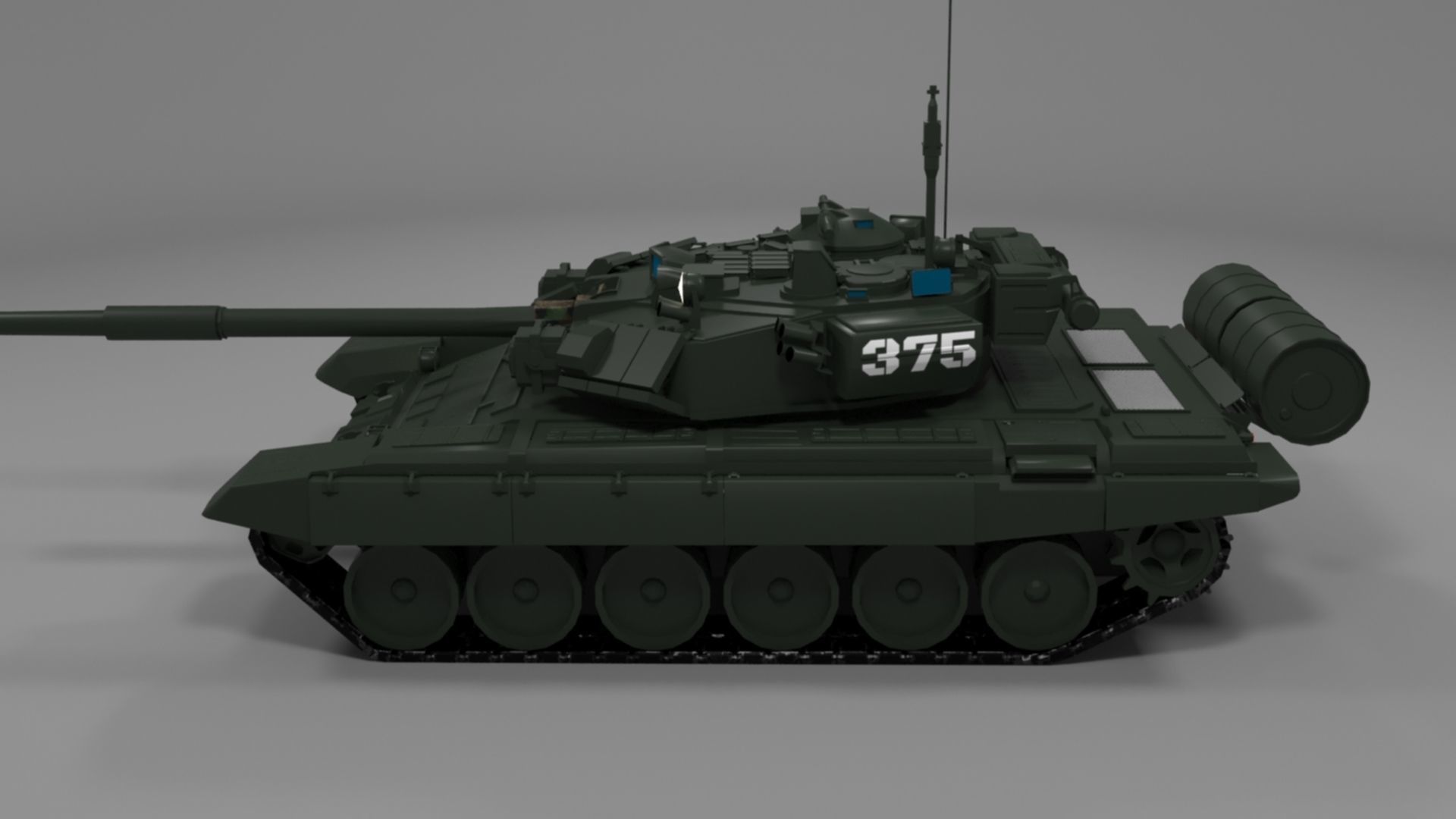 High-Quality T90A Main Battle Tank 3D Model Low-poly 3D model_9