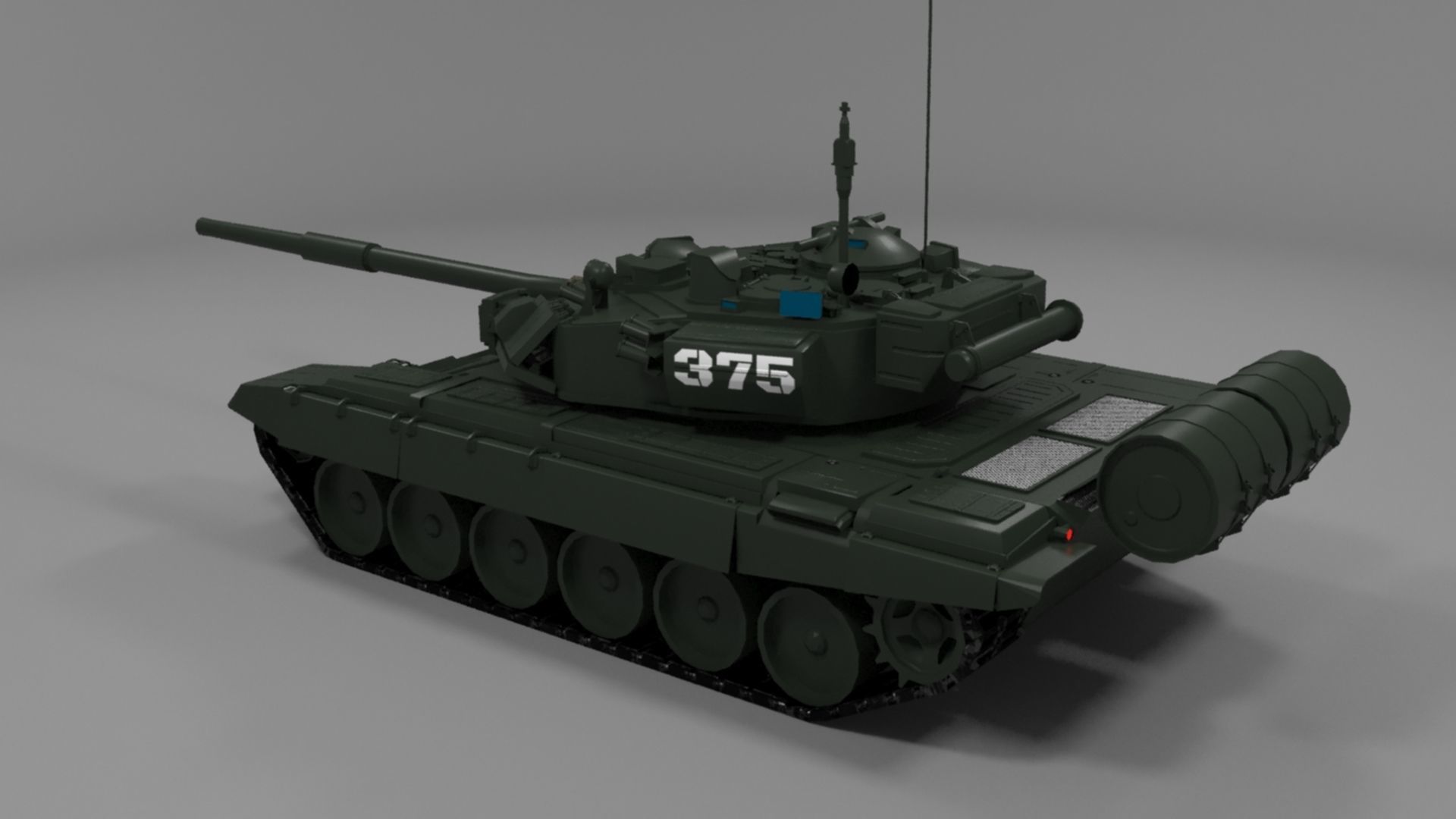 High-Quality T90A Main Battle Tank 3D Model Low-poly 3D model_6