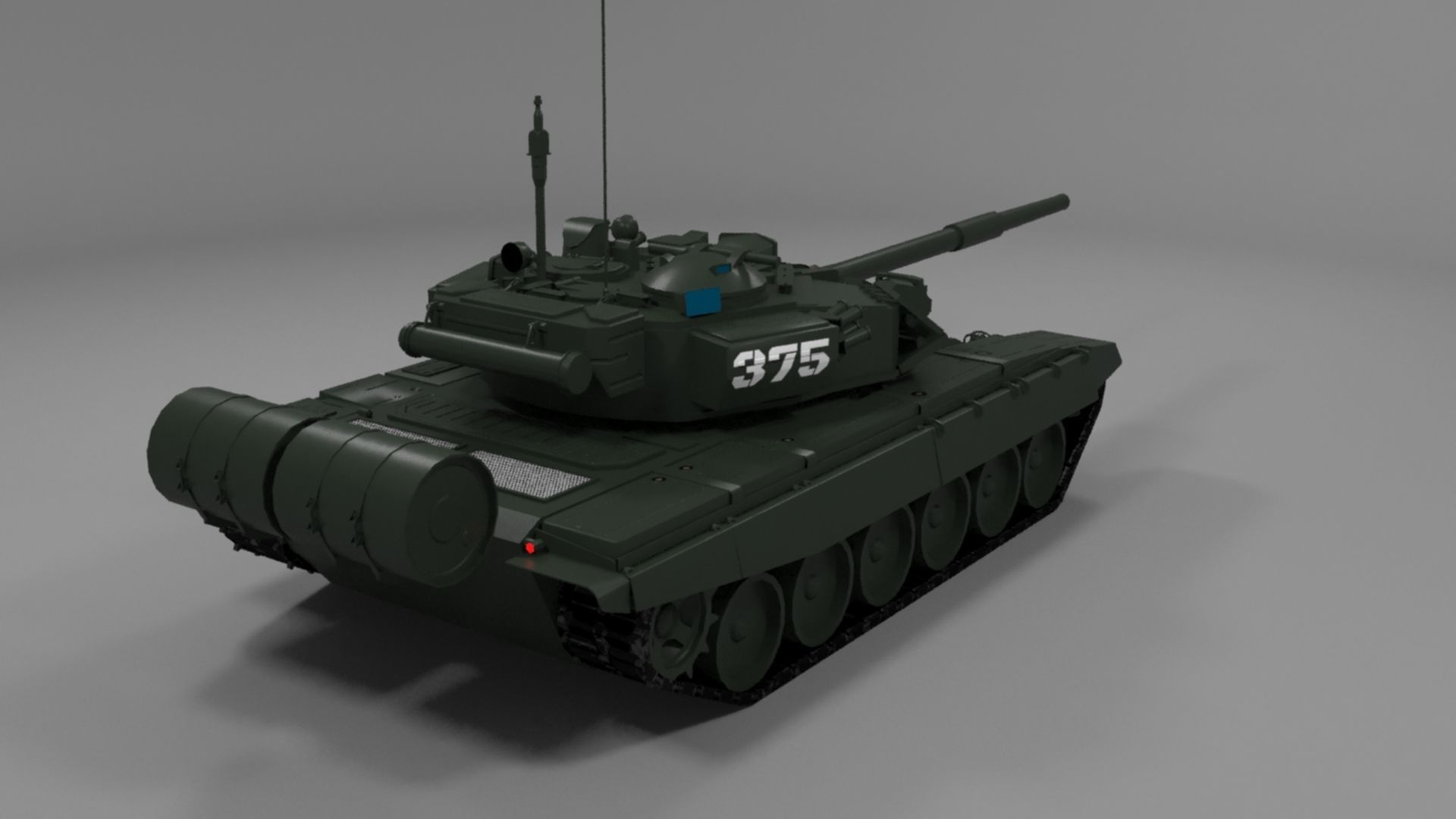 High-Quality T90A Main Battle Tank 3D Model Low-poly 3D model_14