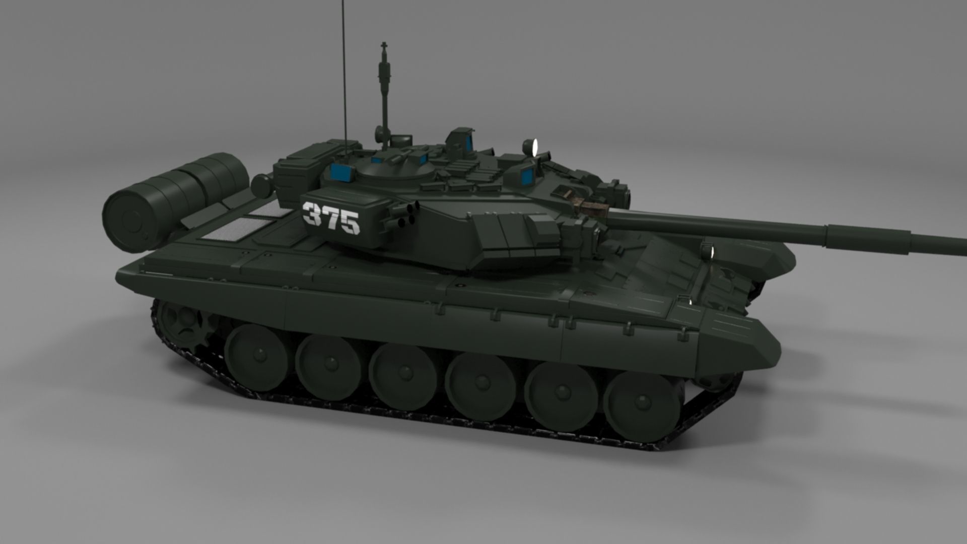 High-Quality T90A Main Battle Tank 3D Model Low-poly 3D model_17