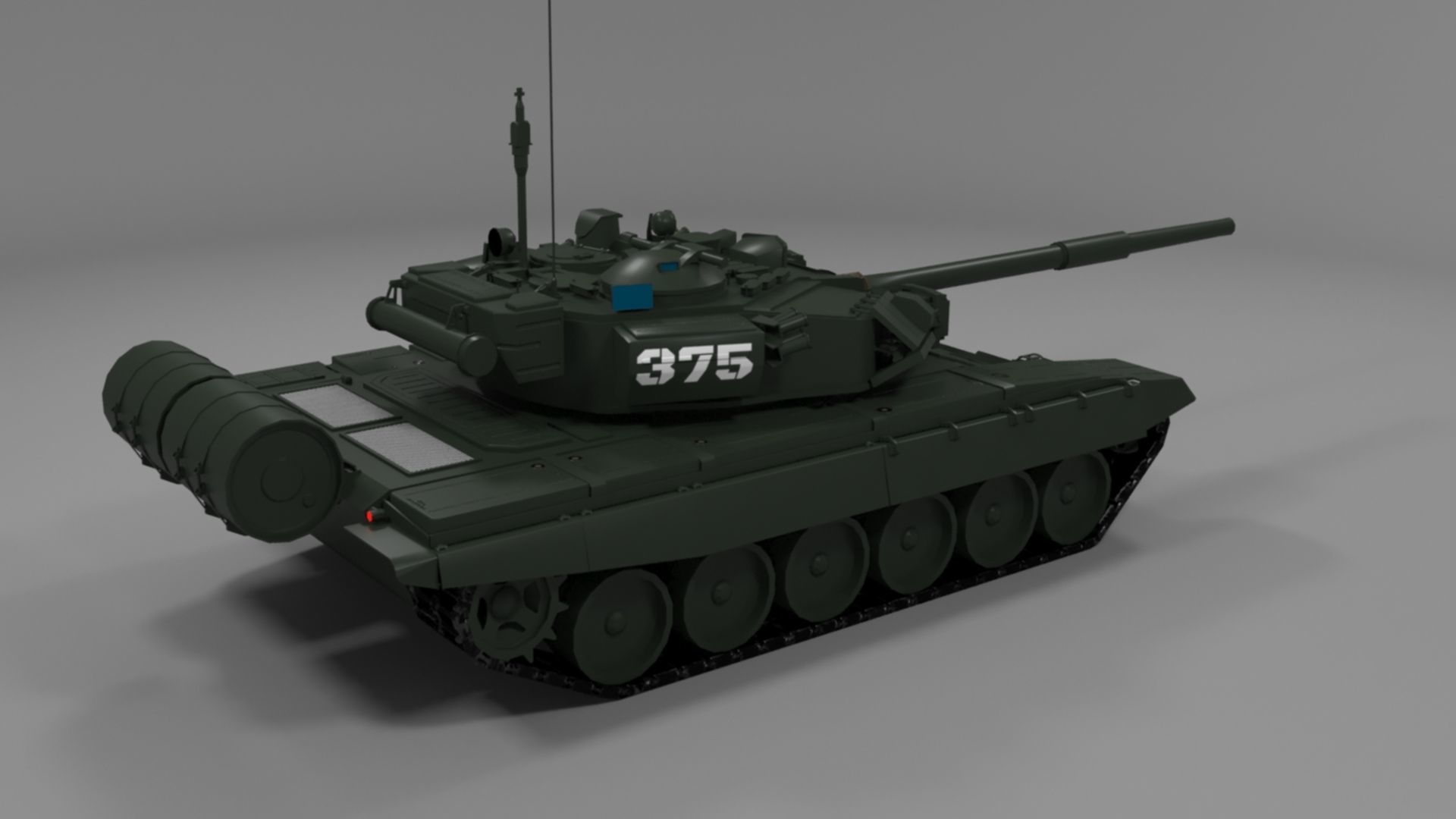High-Quality T90A Main Battle Tank 3D Model Low-poly 3D model_10