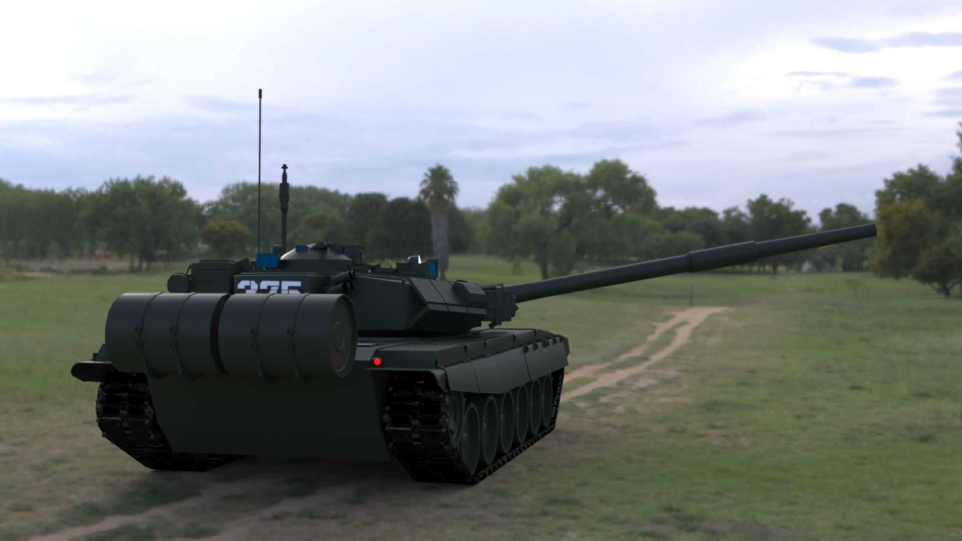 High-Quality T90A Main Battle Tank 3D Model Low-poly 3D model_5