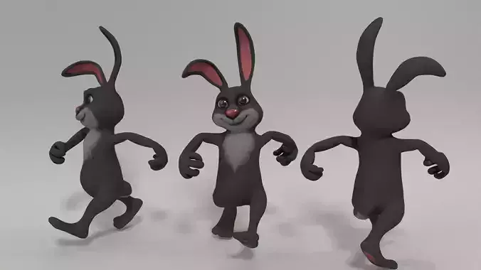 Bunny rigged Low-poly 3D model