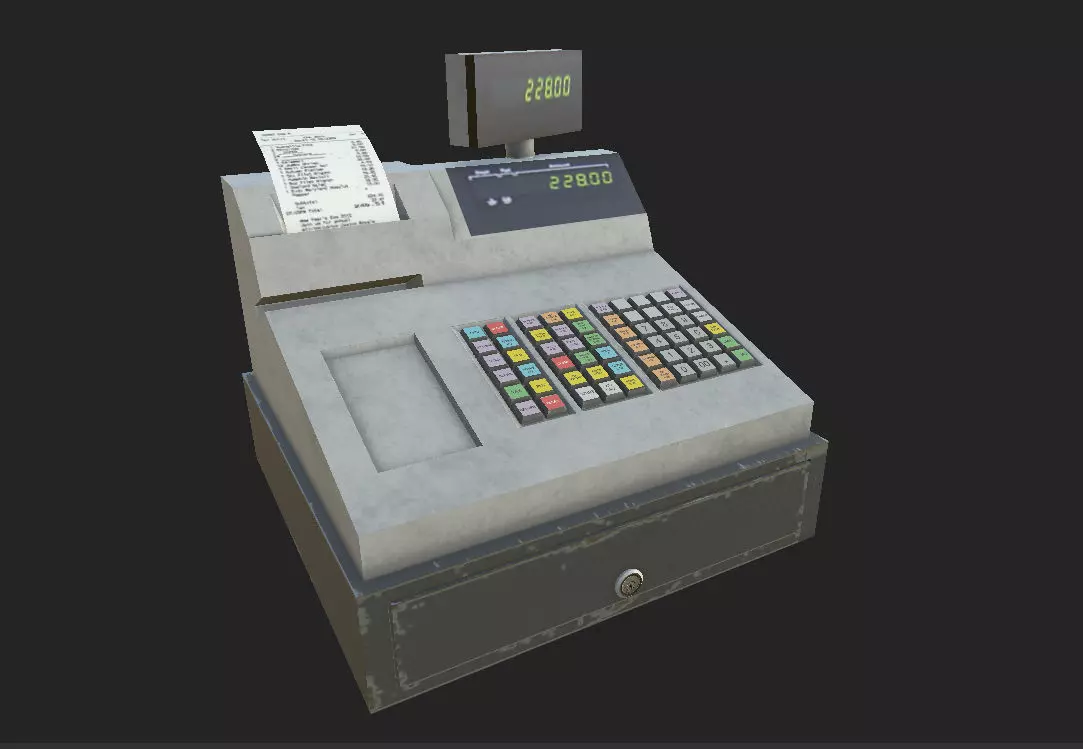 cash register Low-poly 3D model_0