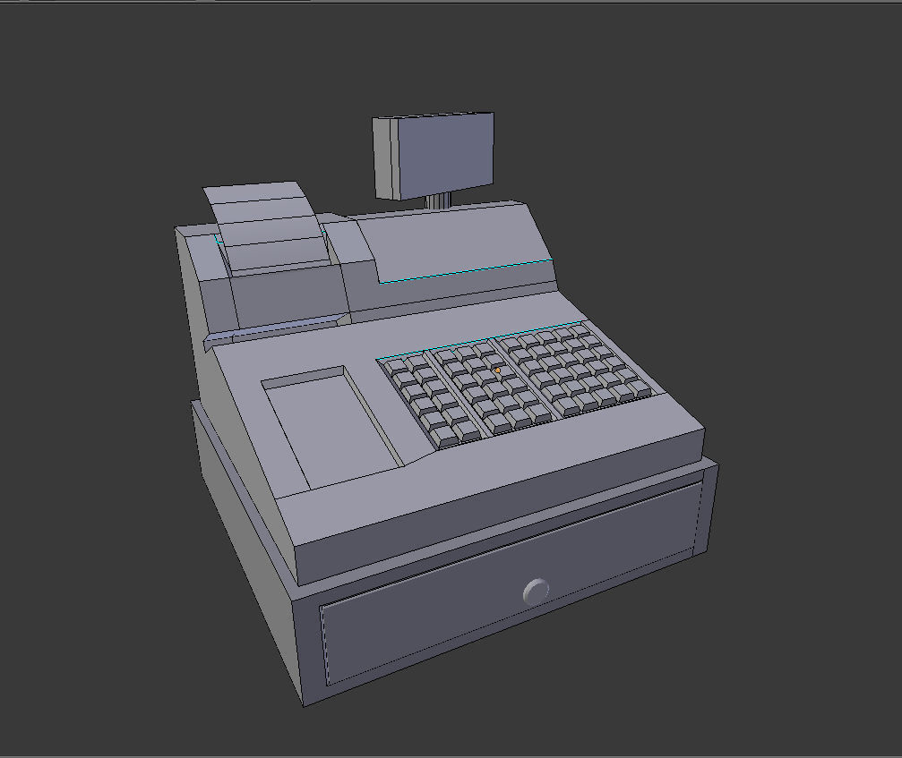 cash register Low-poly 3D model_2