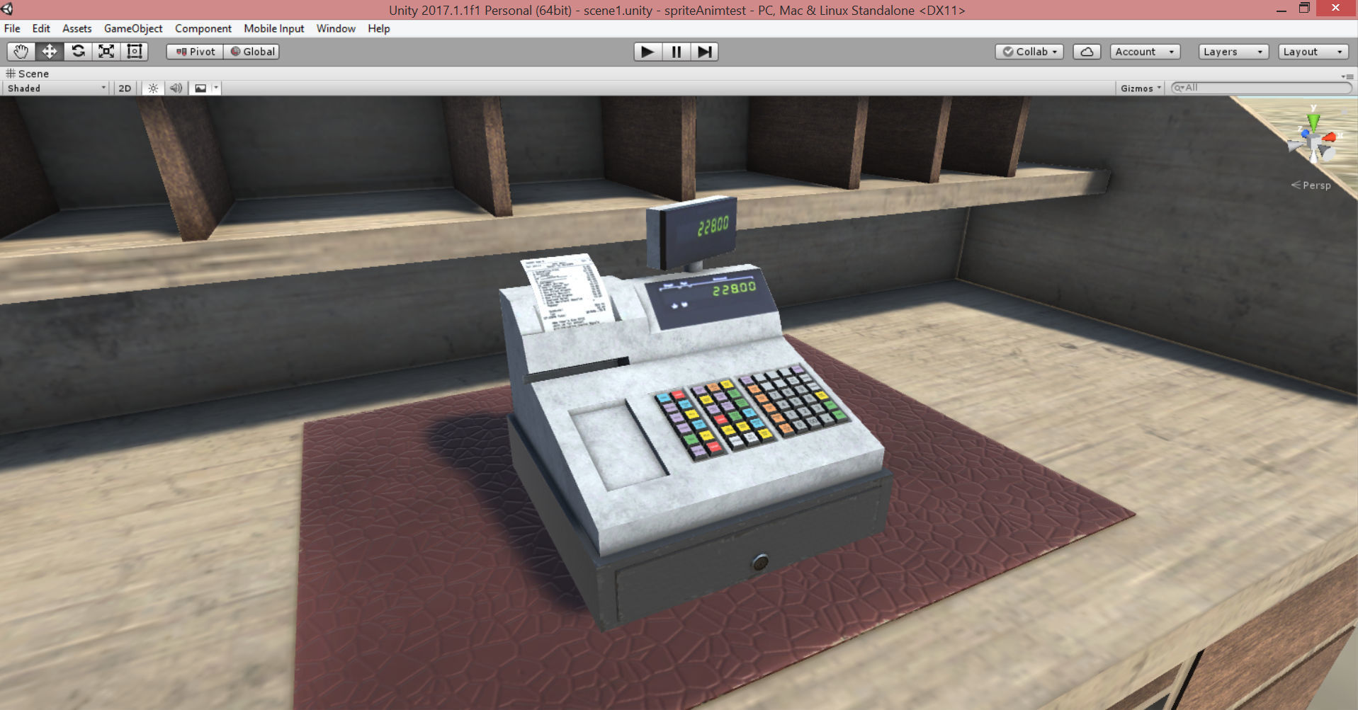 cash register Low-poly 3D model_4