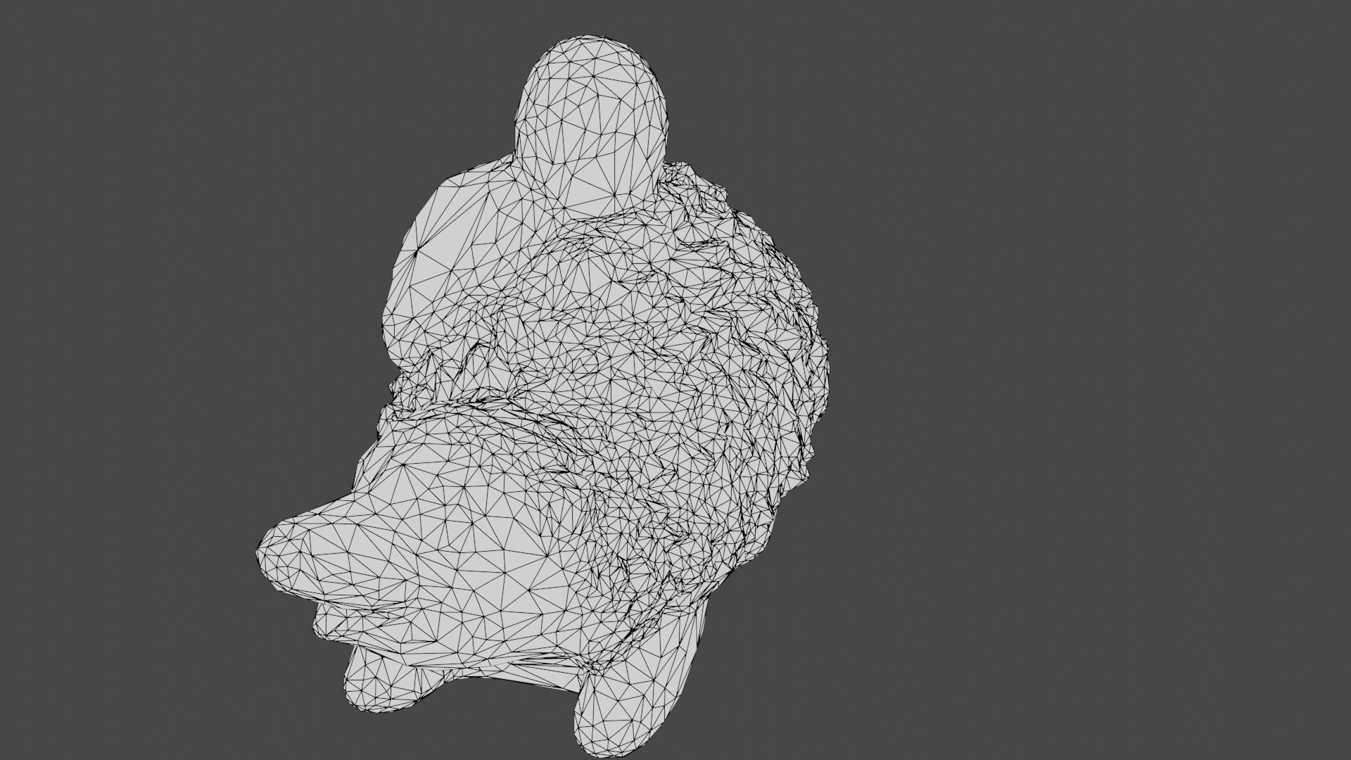 Garden Hedgehog sculpture Low-poly 3D model_20