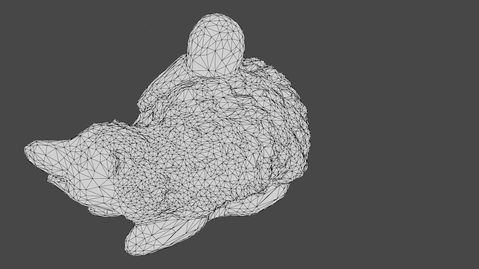 Garden Hedgehog sculpture Low-poly 3D model_19