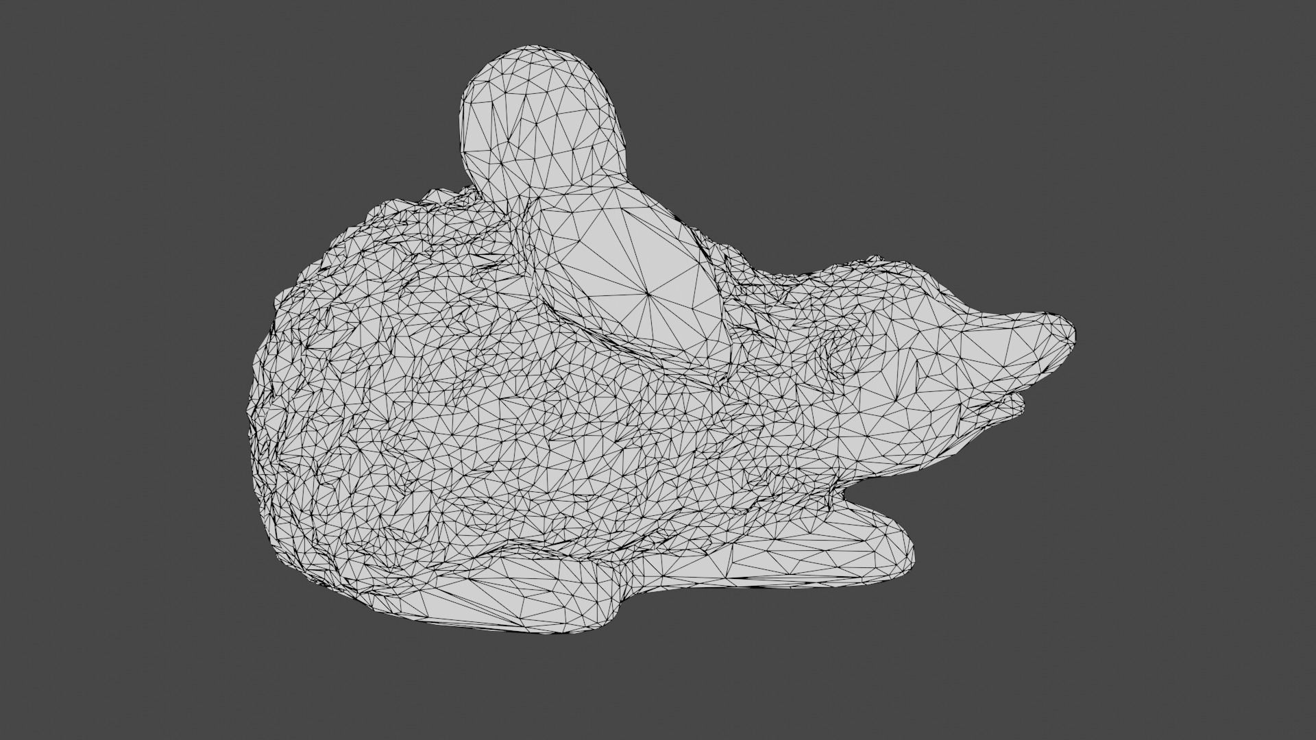 Garden Hedgehog sculpture Low-poly 3D model_13