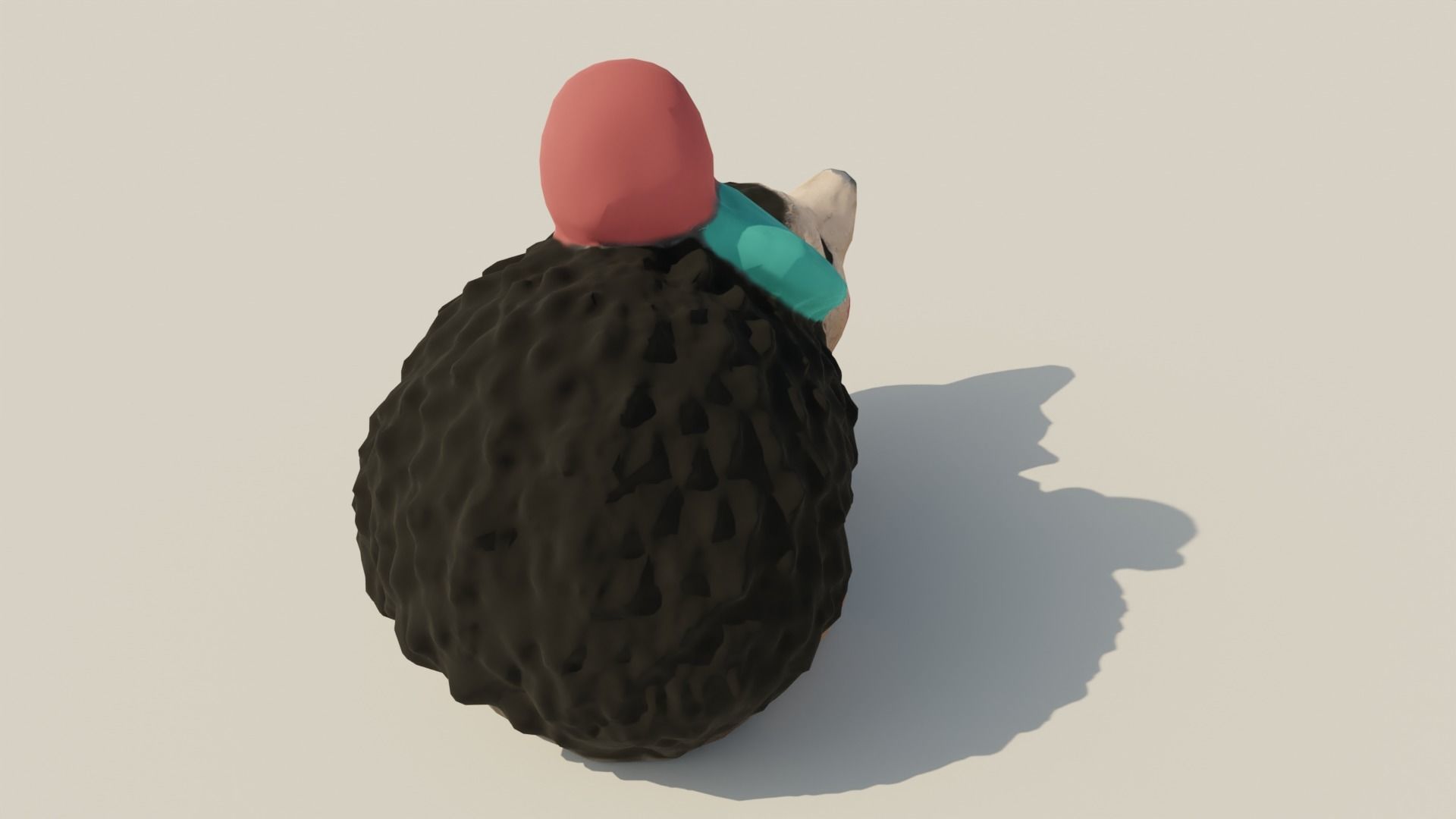 Garden Hedgehog sculpture Low-poly 3D model_5