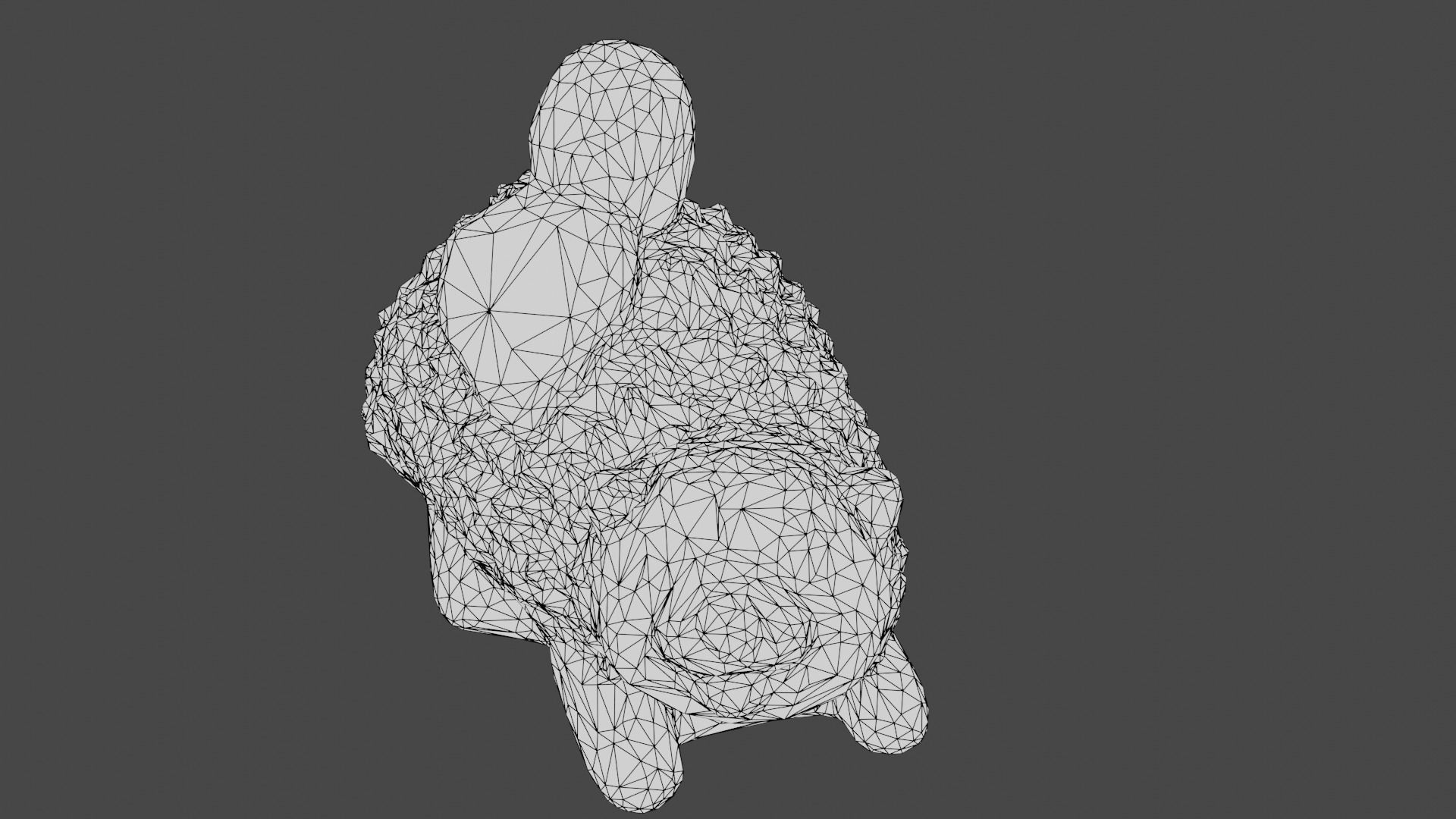 Garden Hedgehog sculpture Low-poly 3D model_21