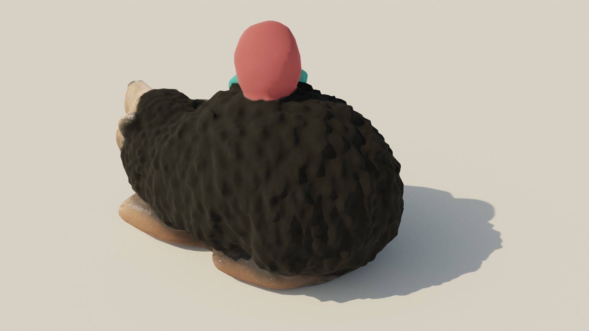 Garden Hedgehog sculpture Low-poly 3D model_7