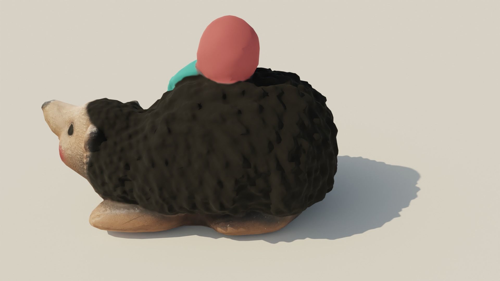 Garden Hedgehog sculpture Low-poly 3D model_8