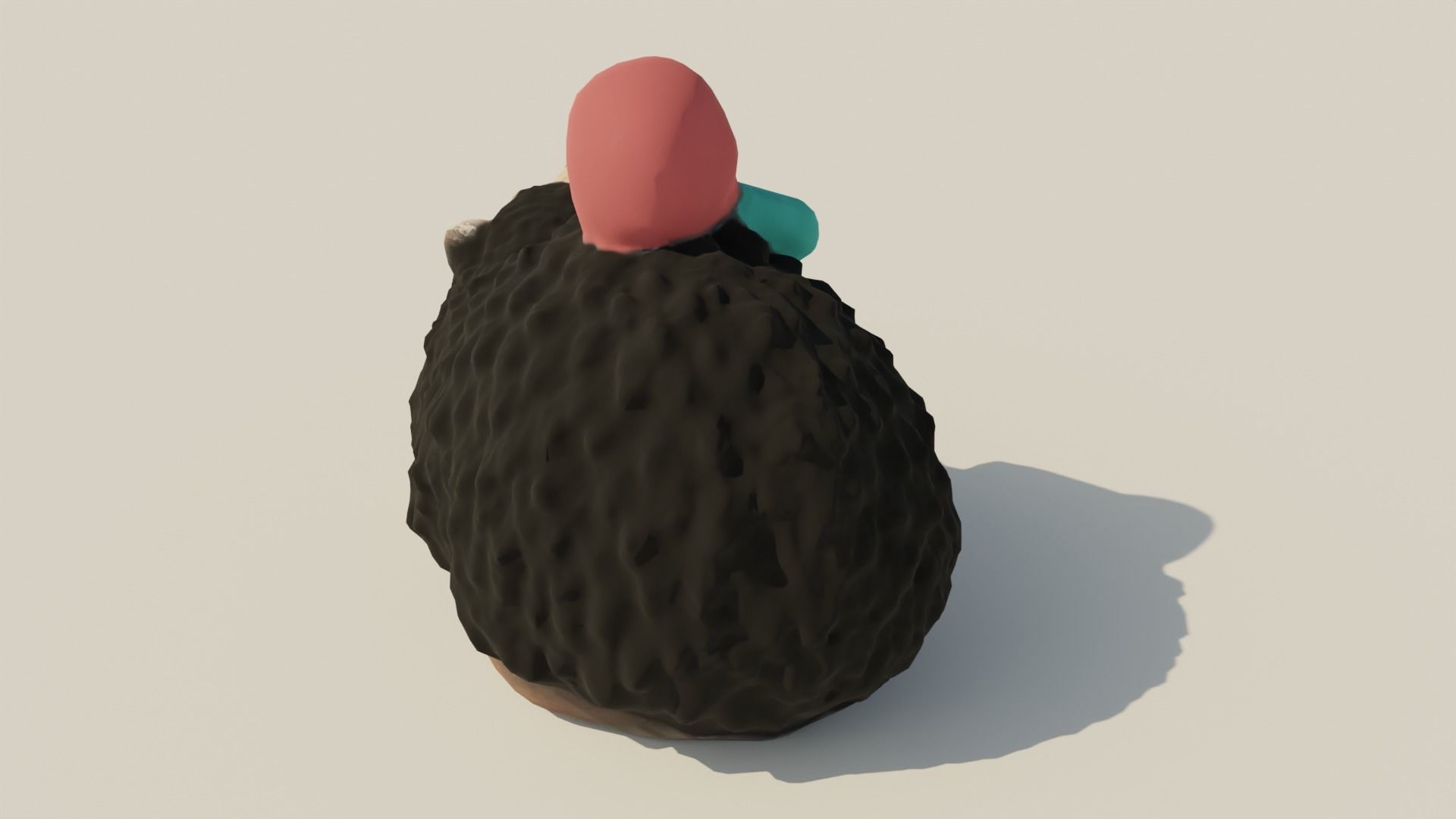 Garden Hedgehog sculpture Low-poly 3D model_6