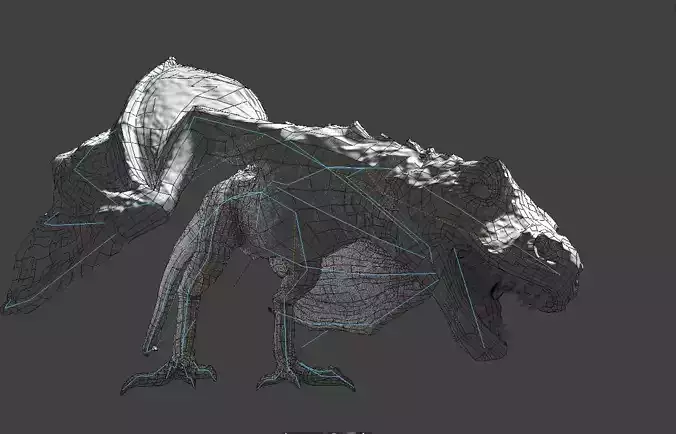 Wyvern esc Dragon Low-poly 3D model