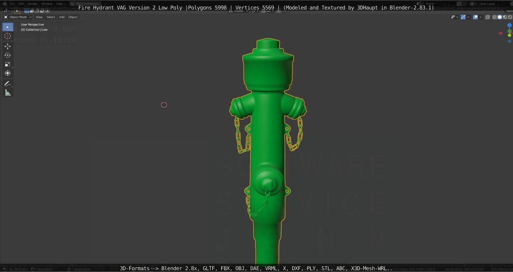   Fire Hydrant VAG Version -2- Low-Poly Version Low-poly 3D model_113