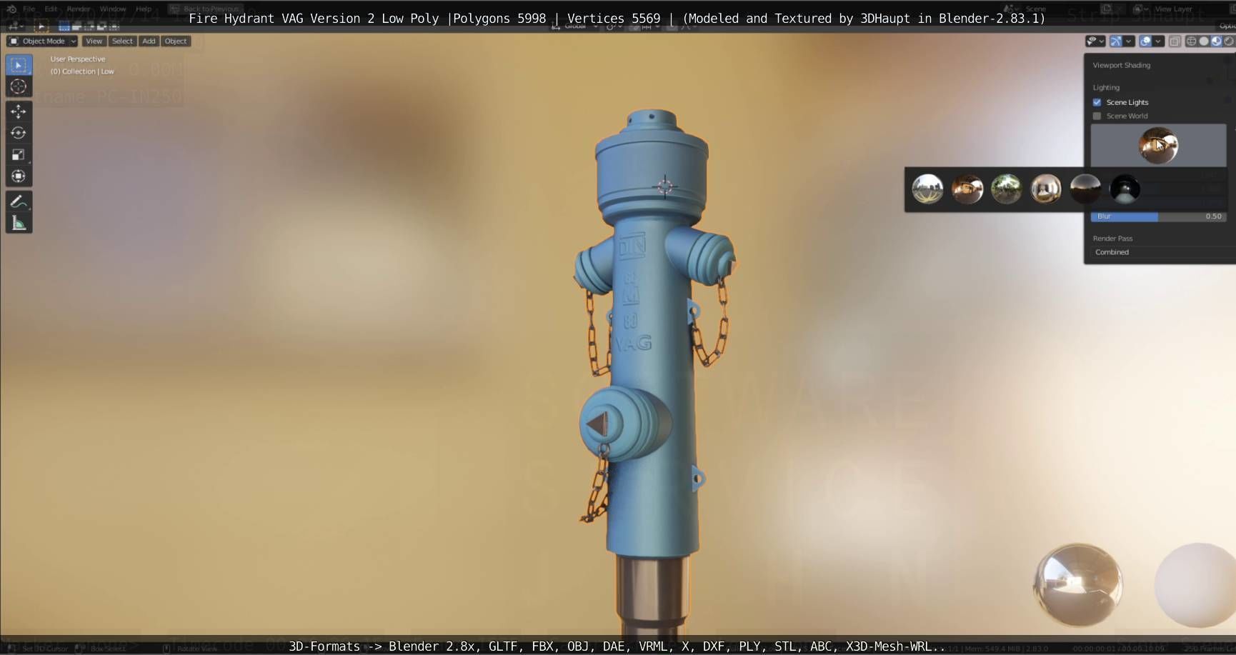   Fire Hydrant VAG Version -2- Low-Poly Version Low-poly 3D model_119