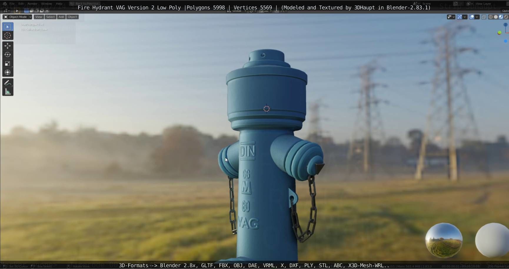   Fire Hydrant VAG Version -2- Low-Poly Version Low-poly 3D model_65