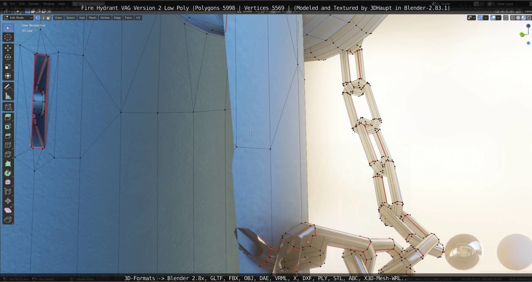   Fire Hydrant VAG Version -2- Low-Poly Version Low-poly 3D model_99