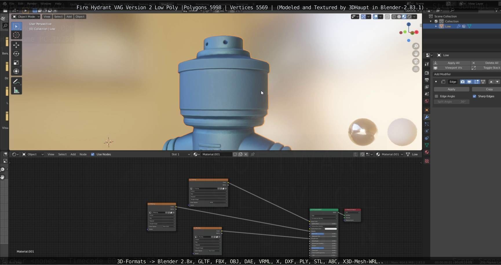   Fire Hydrant VAG Version -2- Low-Poly Version Low-poly 3D model_108
