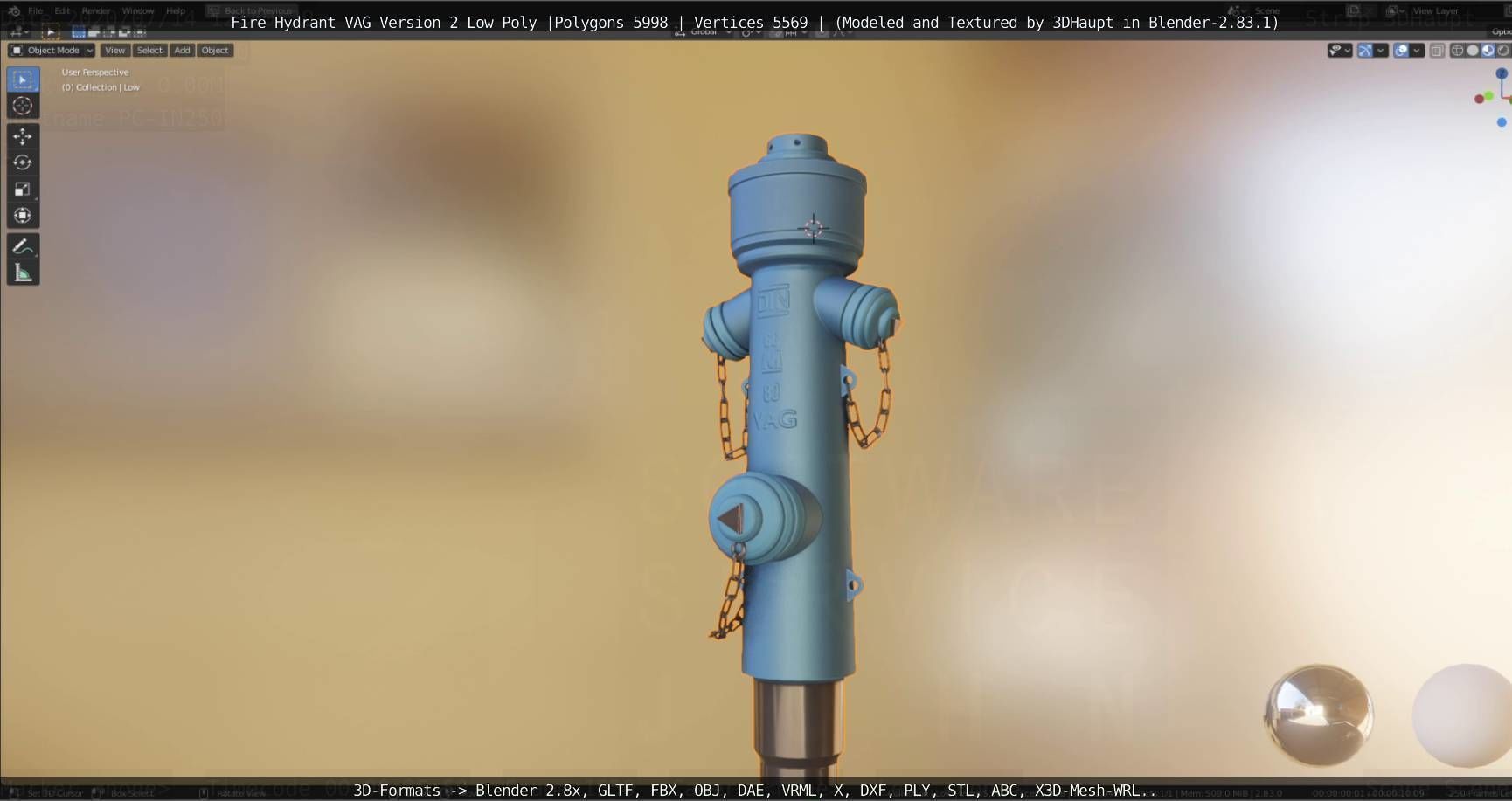   Fire Hydrant VAG Version -2- Low-Poly Version Low-poly 3D model_117