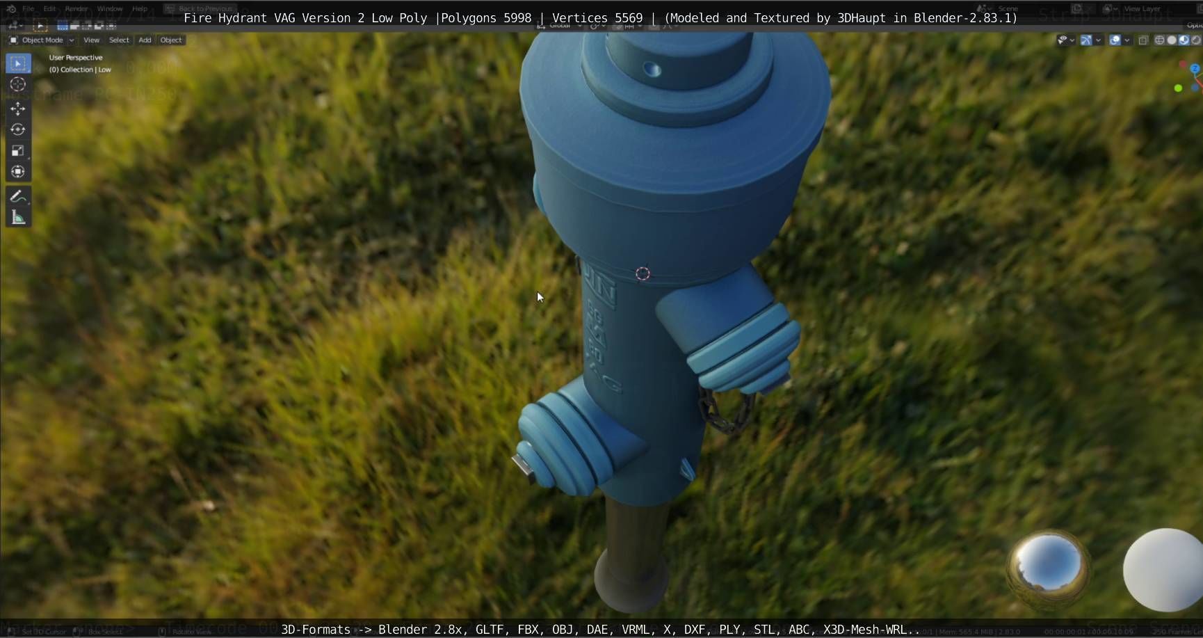   Fire Hydrant VAG Version -2- Low-Poly Version Low-poly 3D model_19