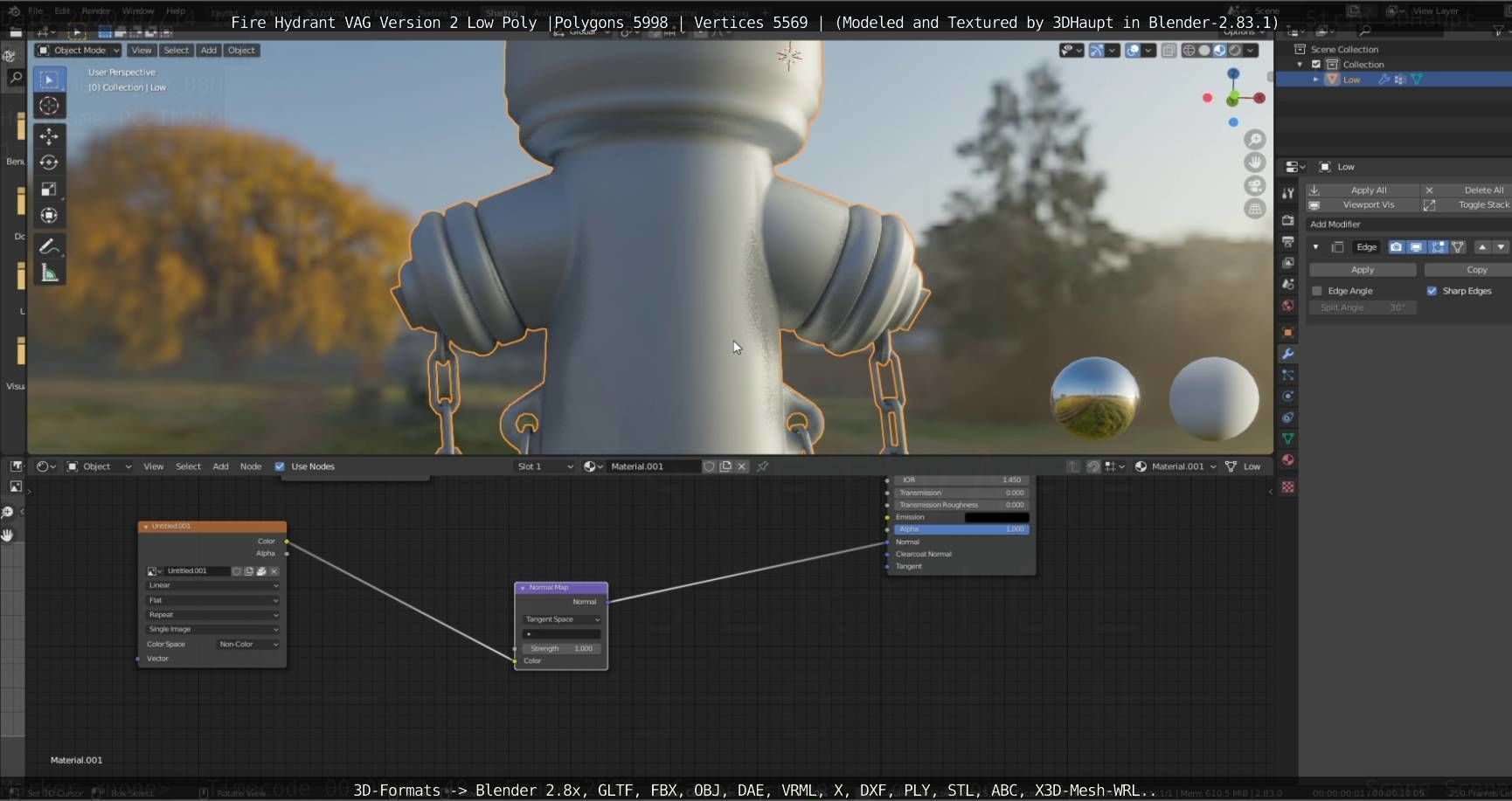   Fire Hydrant VAG Version -2- Low-Poly Version Low-poly 3D model_74