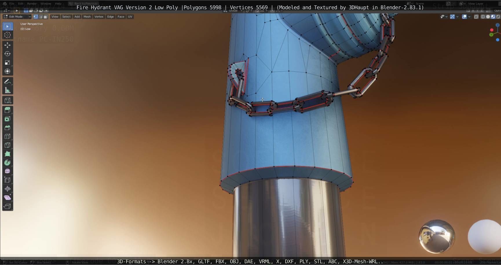   Fire Hydrant VAG Version -2- Low-Poly Version Low-poly 3D model_49