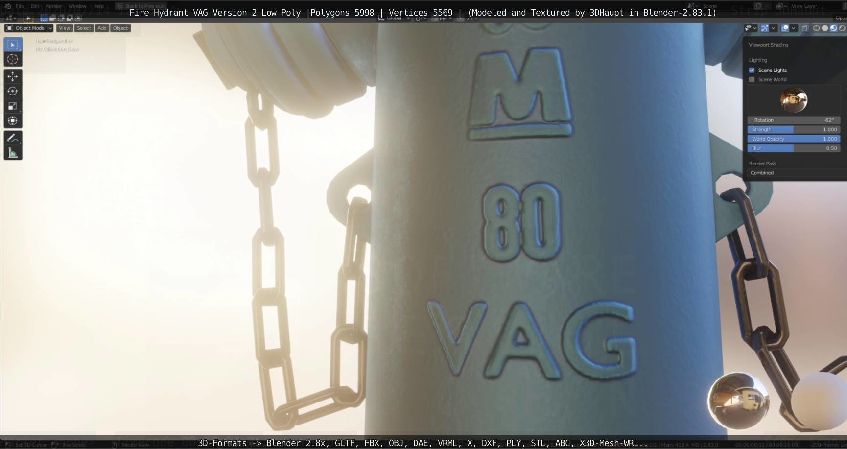   Fire Hydrant VAG Version -2- Low-Poly Version Low-poly 3D model_88