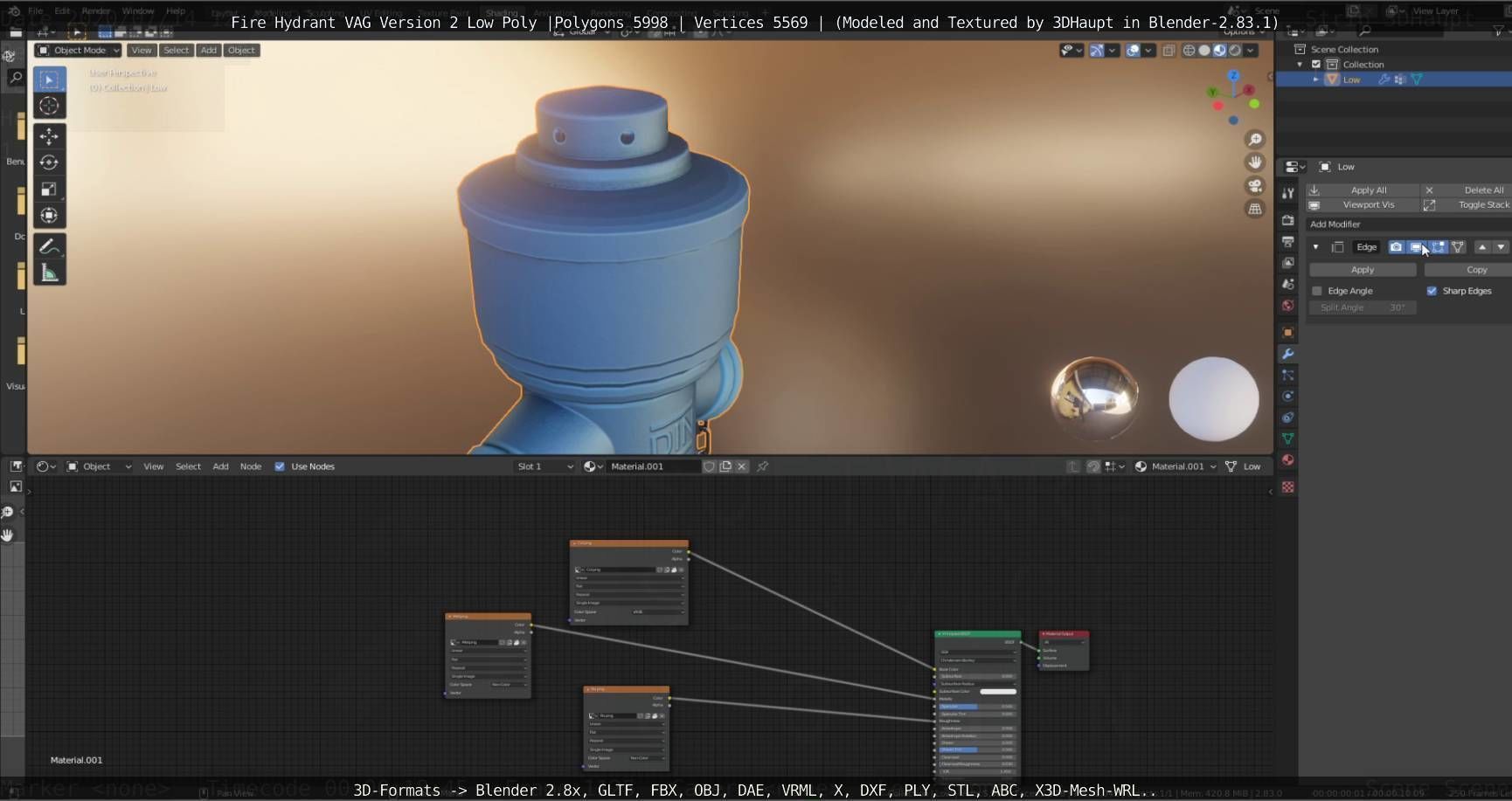   Fire Hydrant VAG Version -2- Low-Poly Version Low-poly 3D model_59
