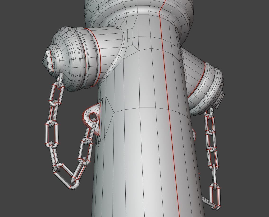   Fire Hydrant VAG Version -2- Low-Poly Version Low-poly 3D model_9