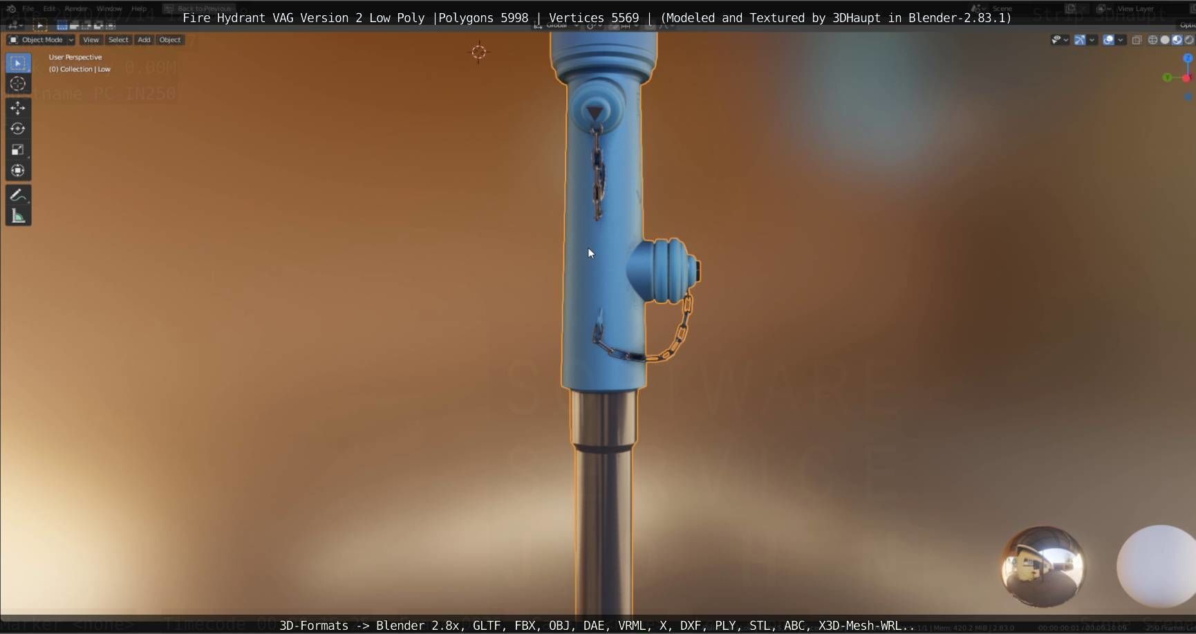   Fire Hydrant VAG Version -2- Low-Poly Version Low-poly 3D model_100