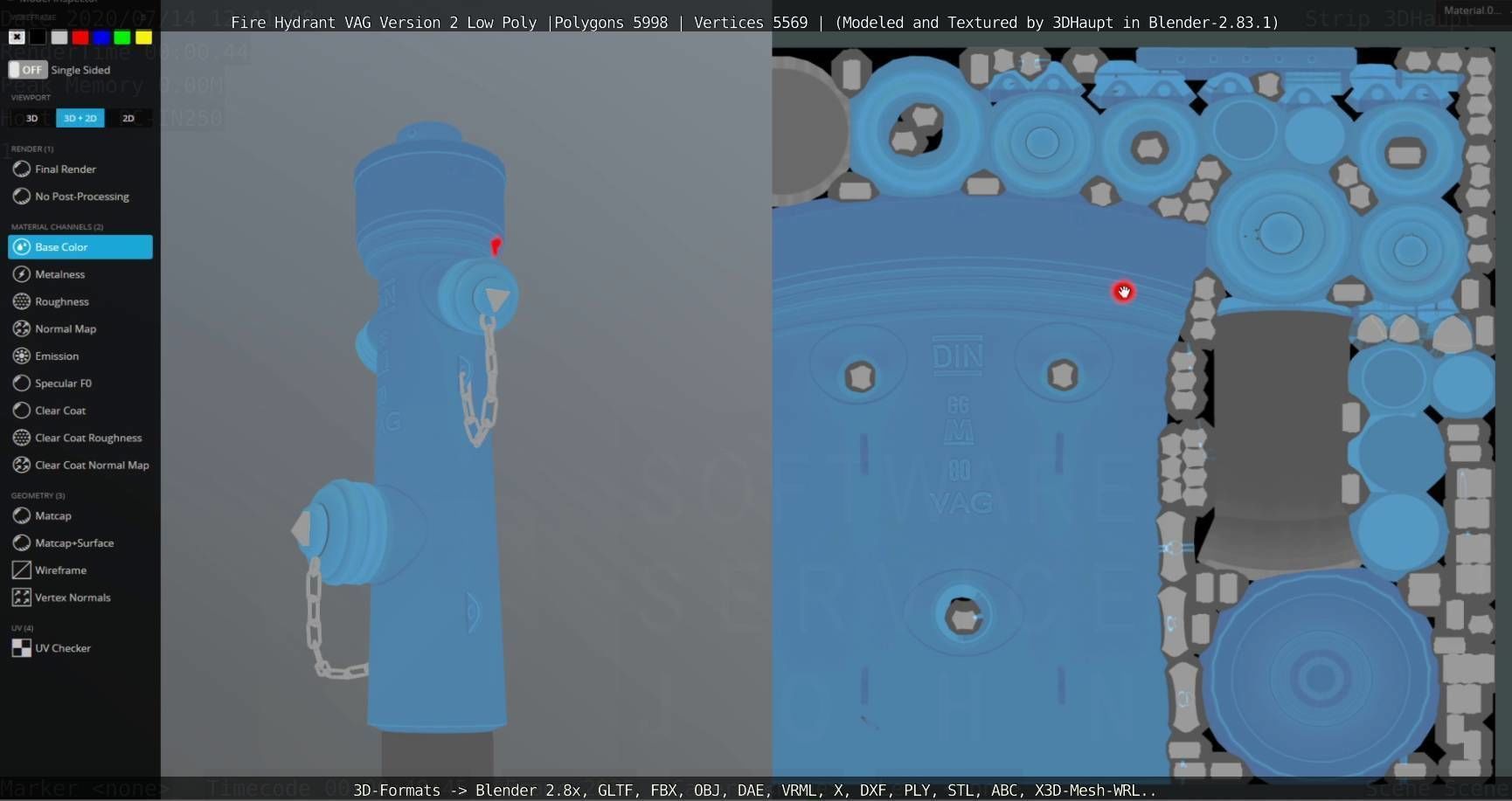   Fire Hydrant VAG Version -2- Low-Poly Version Low-poly 3D model_29