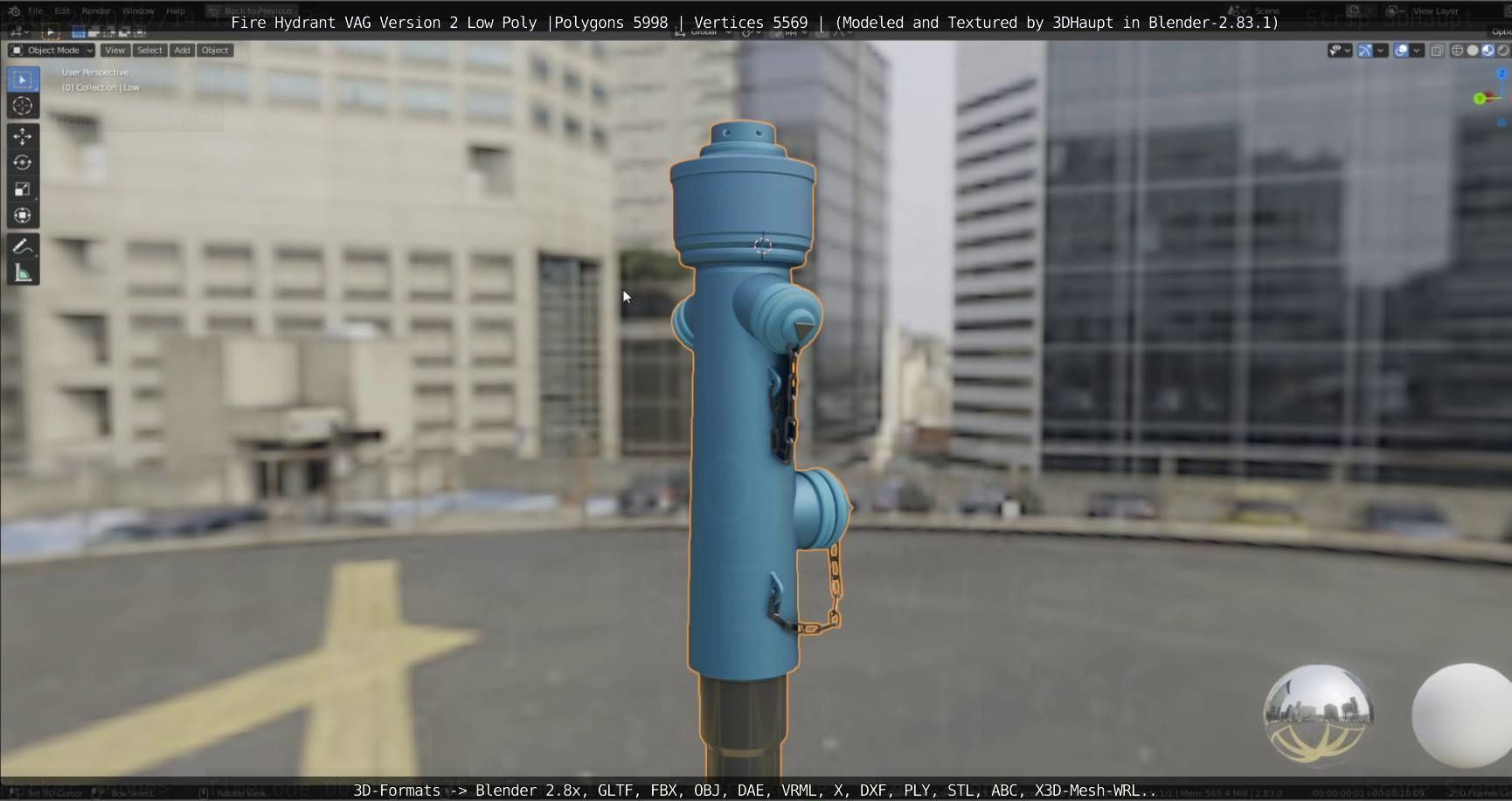   Fire Hydrant VAG Version -2- Low-Poly Version Low-poly 3D model_122