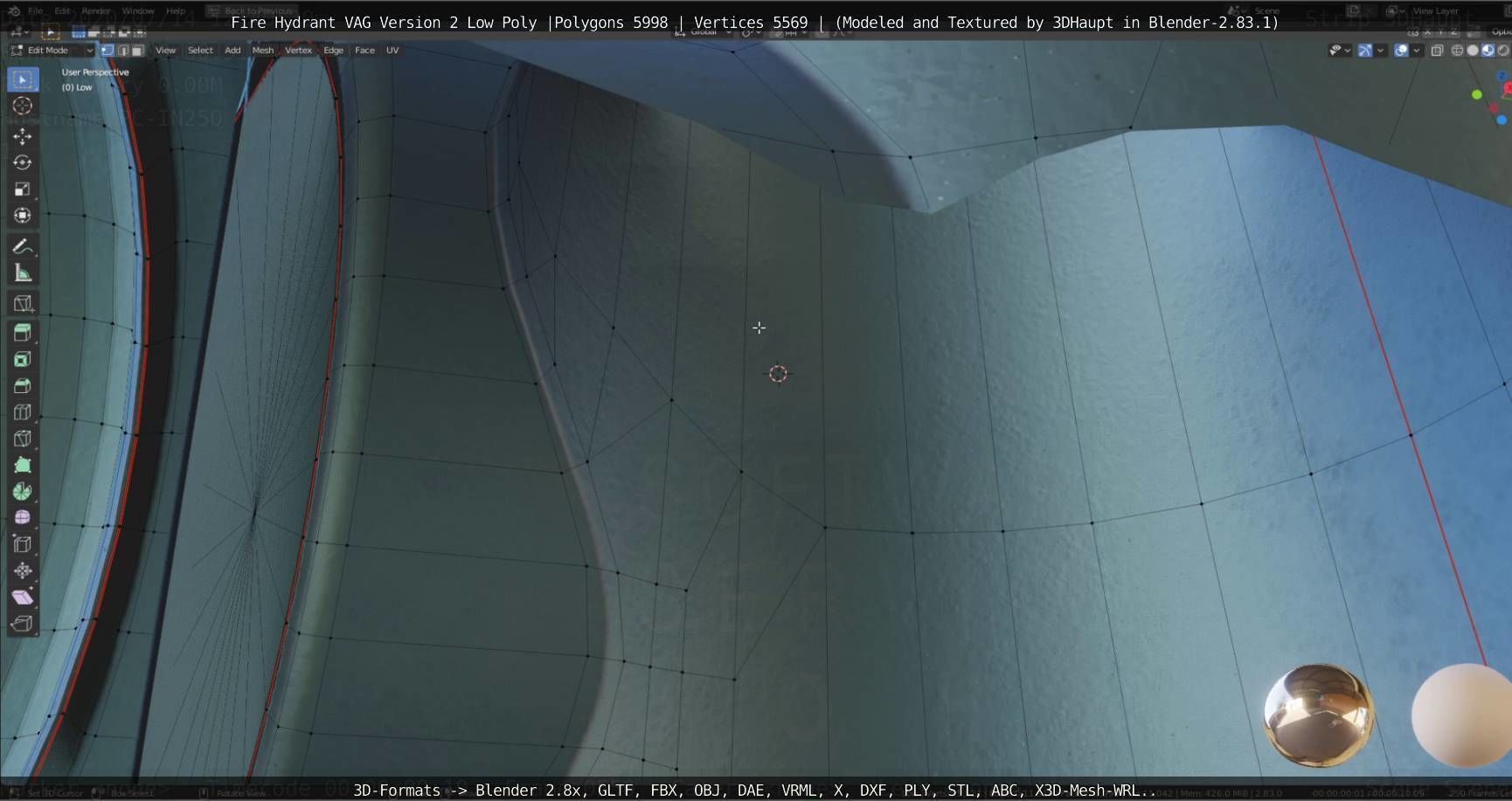   Fire Hydrant VAG Version -2- Low-Poly Version Low-poly 3D model_94