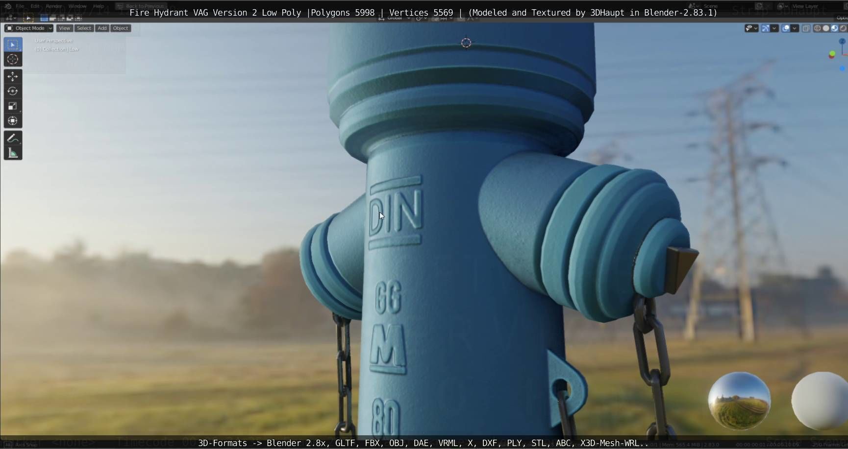   Fire Hydrant VAG Version -2- Low-Poly Version Low-poly 3D model_68