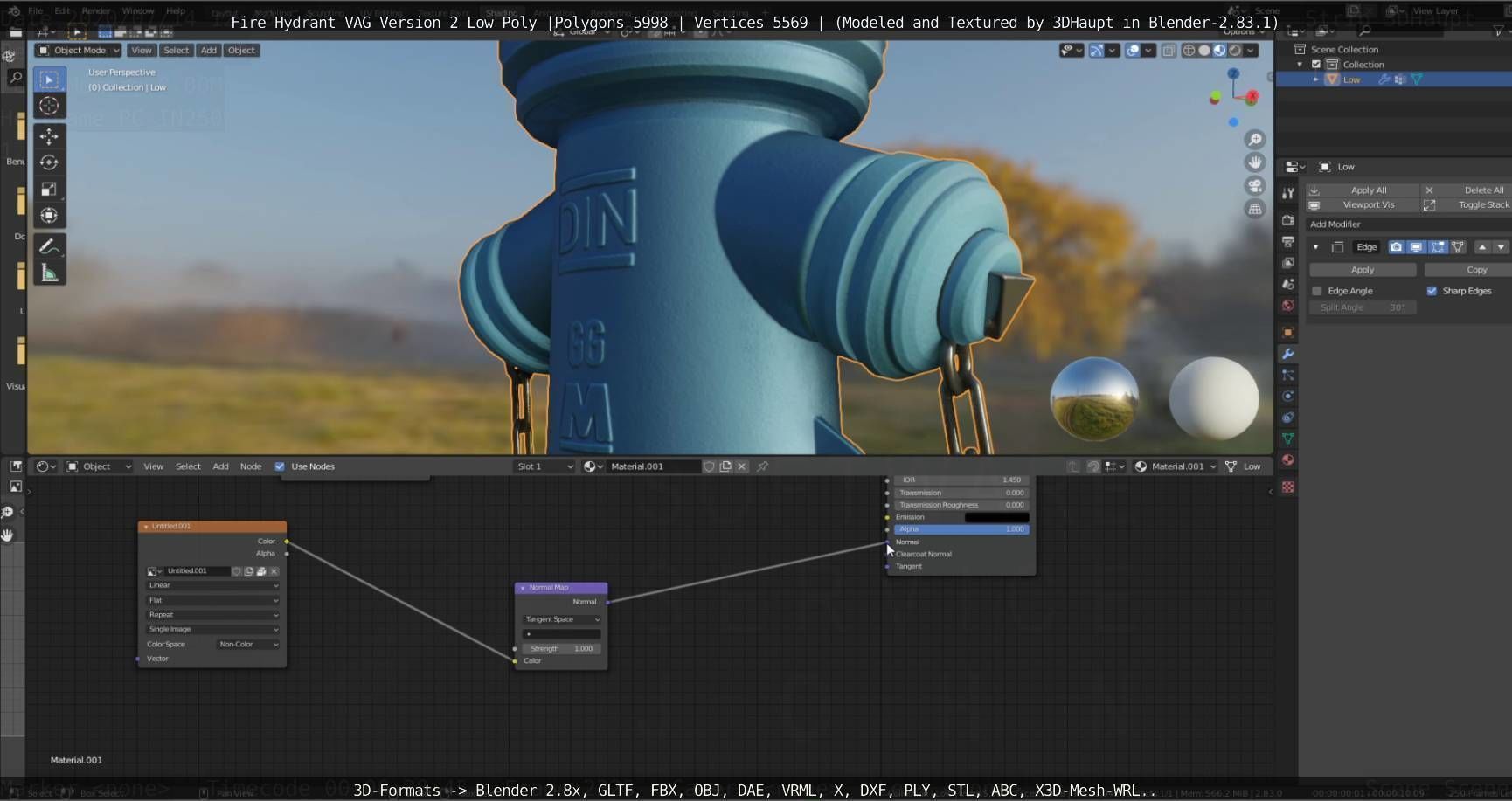   Fire Hydrant VAG Version -2- Low-Poly Version Low-poly 3D model_78